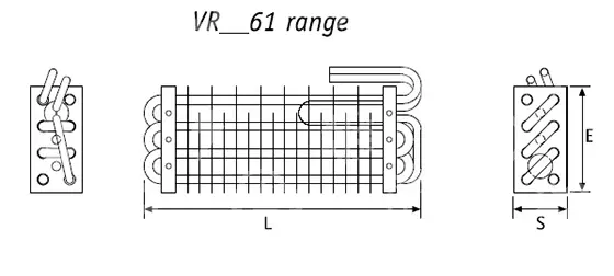 výparník statický Rivacold, VR31061, 6 trubek, 75x140x3100